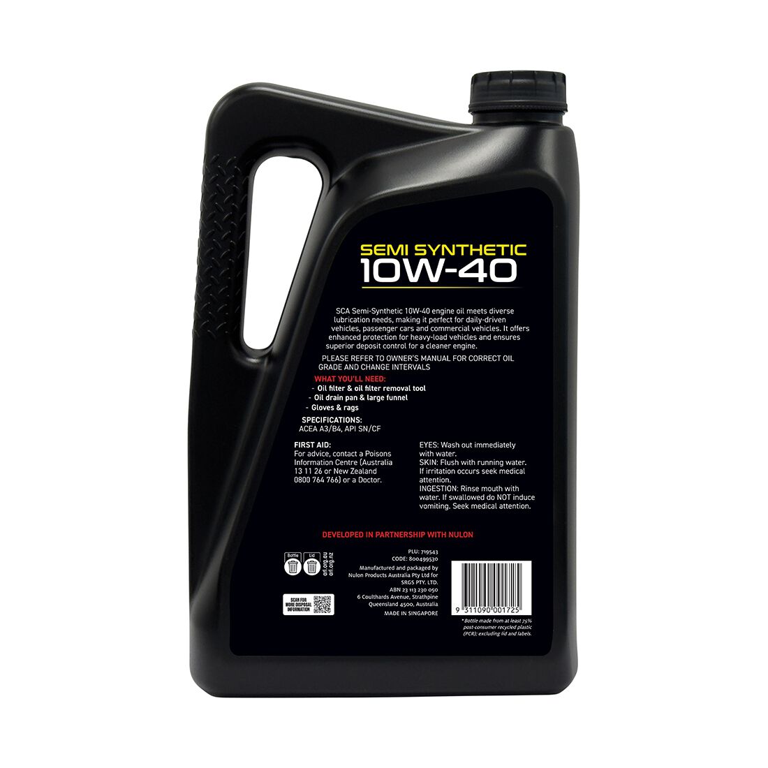 SCA Semi Synthetic Engine Oil 10W-40 5 Litre, , scaau_hi-res