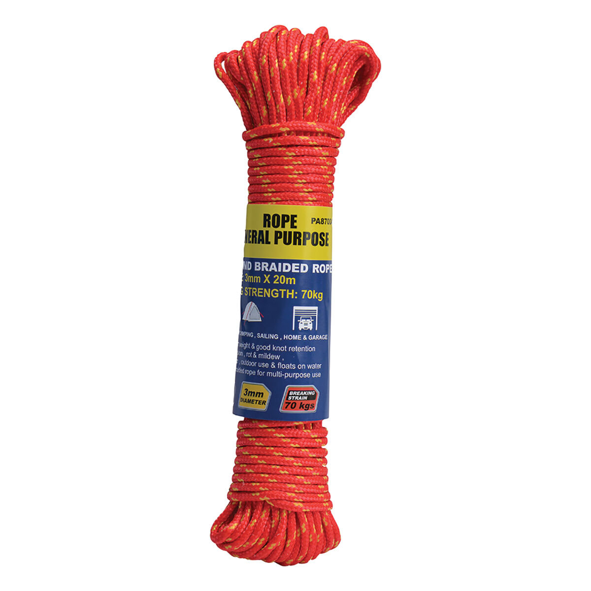 Gripwell Diamond Braided Polypropylene Rope 3mm x 20m, , scaau_hi-res