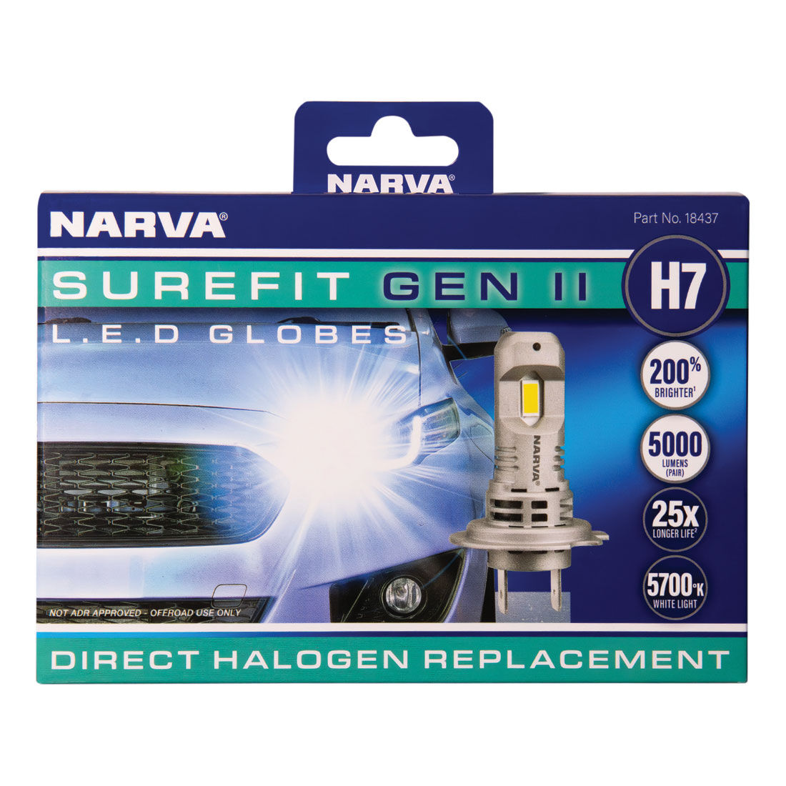 Narva Surefit LED Headlight Globes H7, , scaau_hi-res