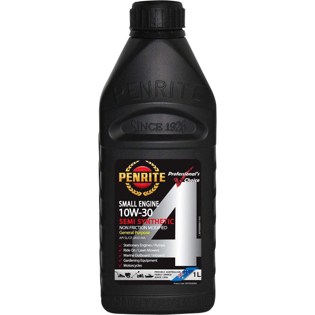 Penrite Small Engine 4 Stroke Engine Oil - 10W-30 1 Litre, , scaau_hi-res