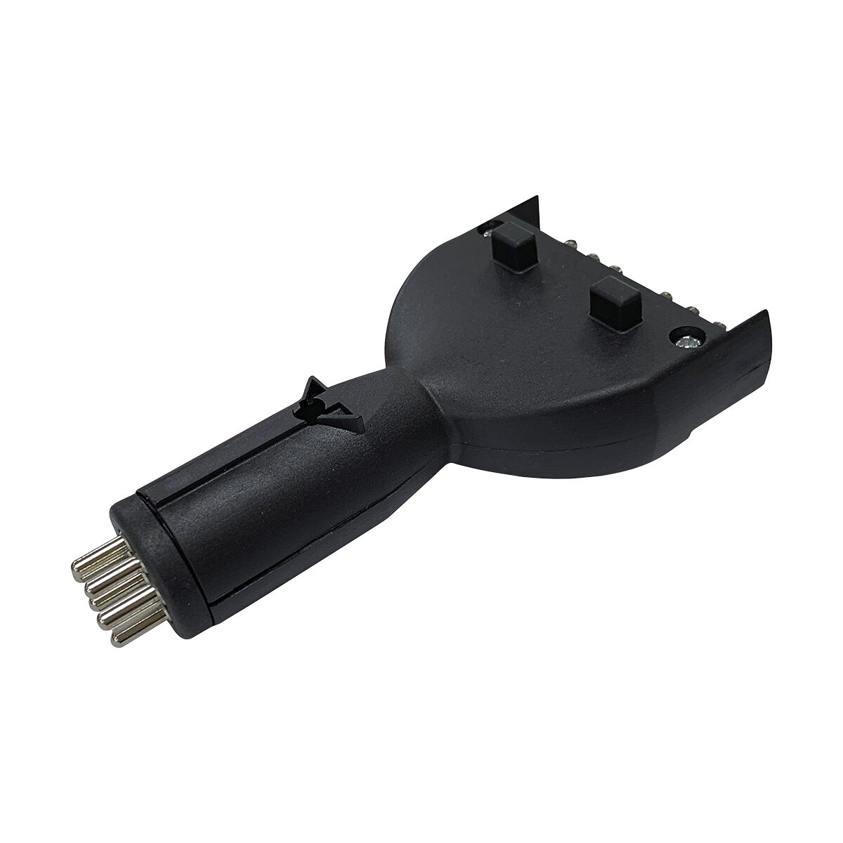 SCA Trailer Adaptor 7 Pin Flat Socket To 7 Pin Small Round Plug Stubbie, , scaau_hi-res