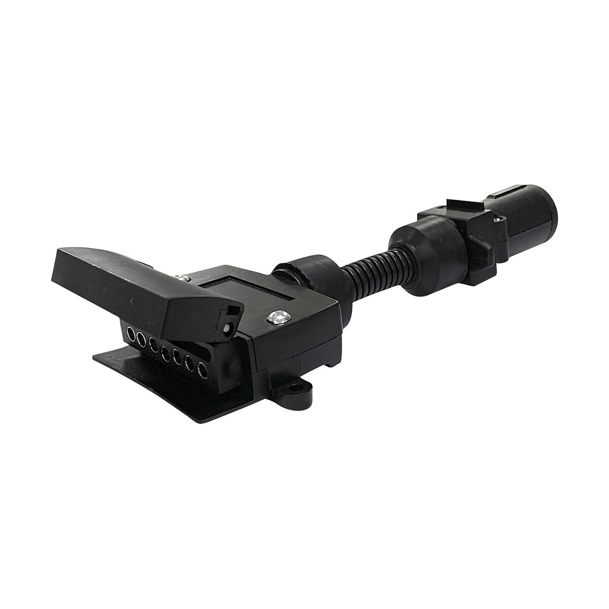SCA Trailer Adaptor 7 Pin Small Round Socket To 7 Pin Flat Plug, , scaau_hi-res