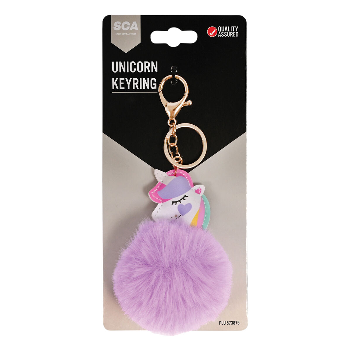 Pom Pom Keyring - Unicorn, , scaau_hi-res