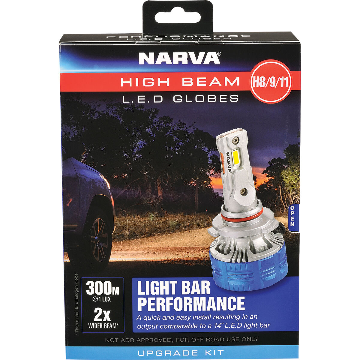 Narva LED Headlight Kit - H8/9/11, 12/24V, 18448H, , scaau_hi-res