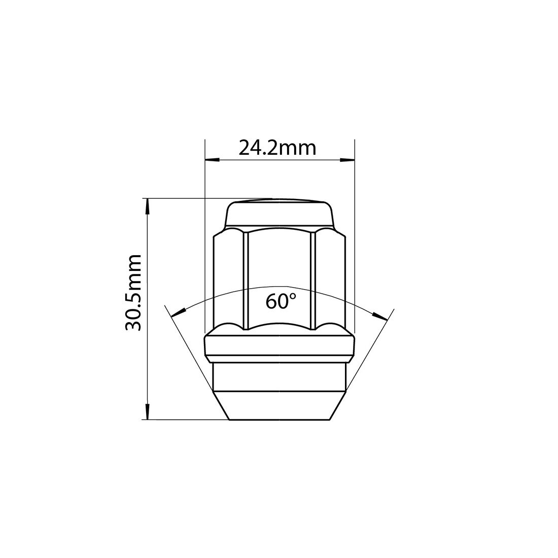 Tridon Wheel Nuts M12x1.5 Tapered Seat 19mm Hex Chrome Finish 5 Pack TWN004-5, , scaau_hi-res