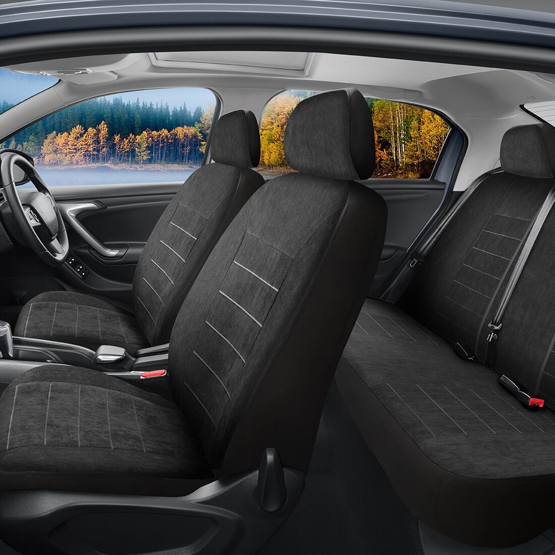 SCA Velour Seat Covers Set Black, Adjustable Headrests, Airbag Compatible, Size 30A&06H, , scaau_hi-res