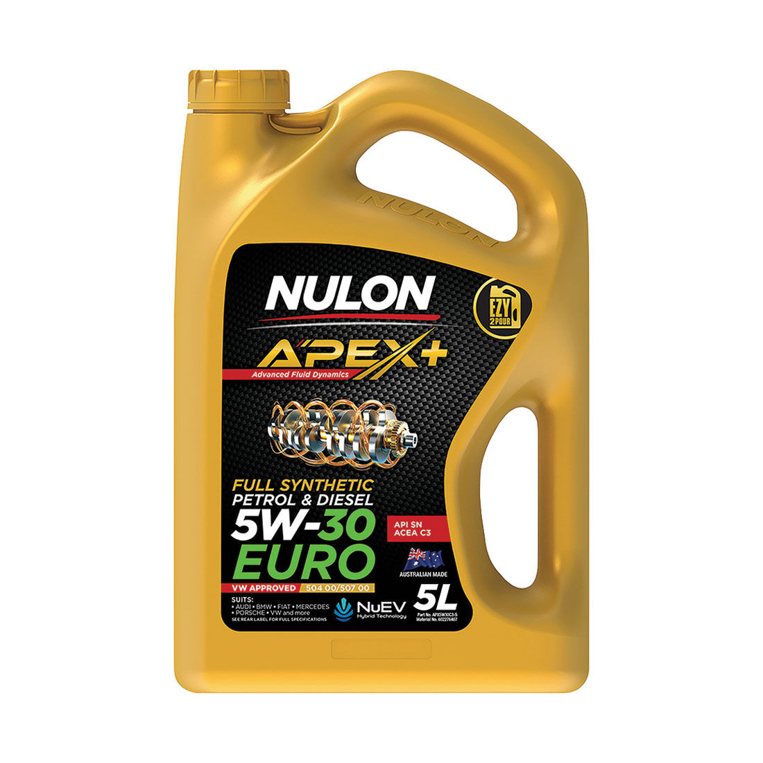 Nulon Apex+ 5W-30 Euro Petrol & Diesel 5 Litre, , scaau_hi-res