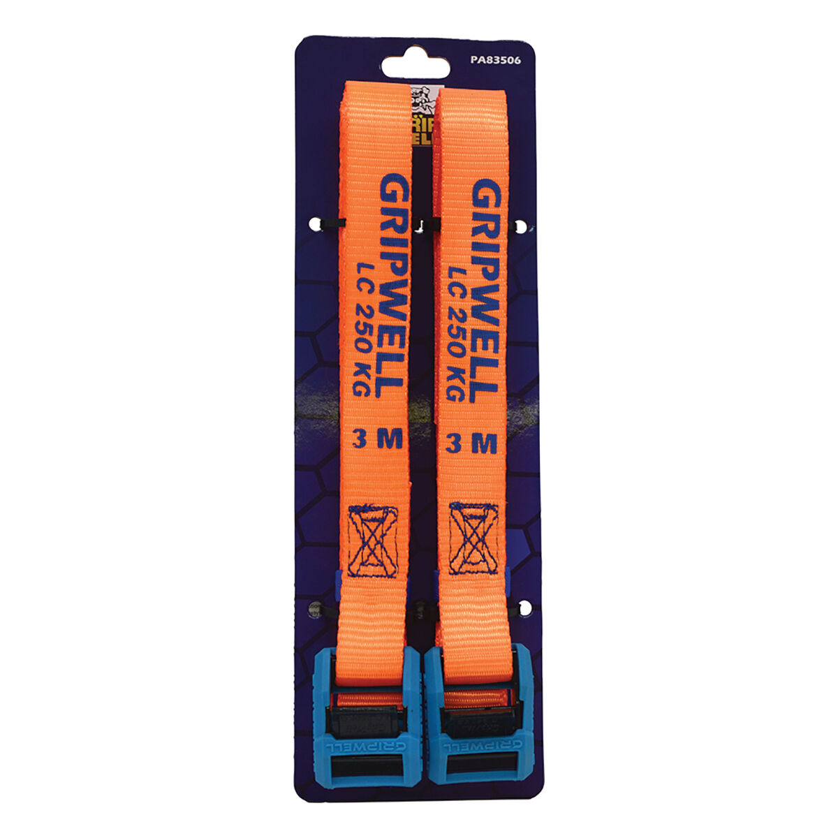 Gripwell Cambuckle Tie Down 250kg 3m 2 Pack, , scaau_hi-res