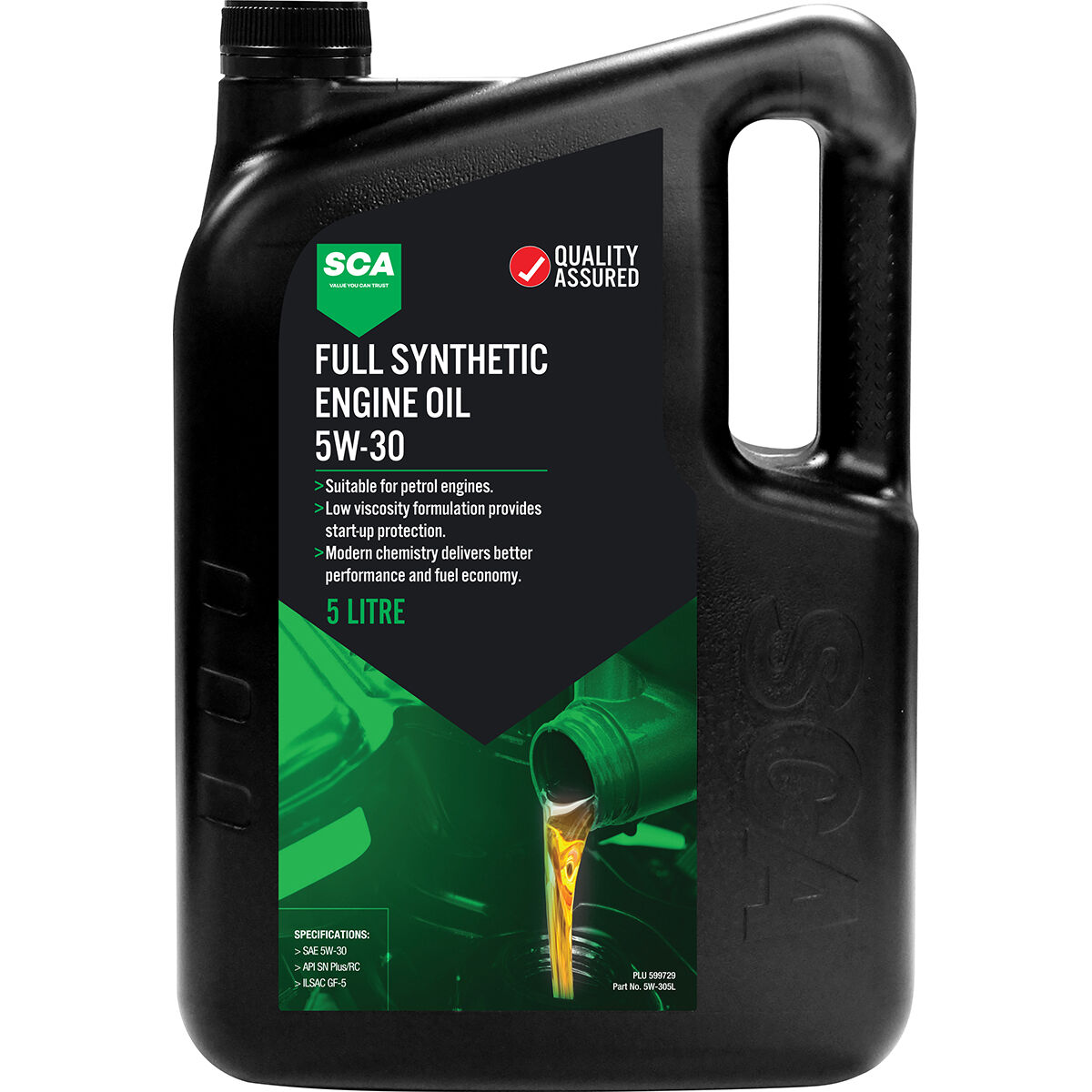 SCA Full Synthetic Engine Oil 5W-30 5 Litre, , scaau_hi-res