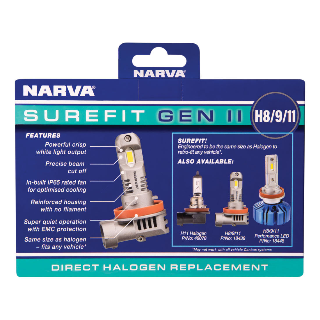 Narva Surefit LED Headlight Globes H8/9/11, , scaau_hi-res
