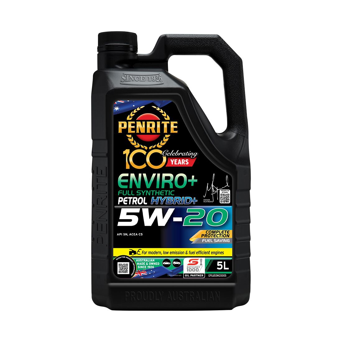 Penrite Enviro+ Engine Oil 5W-20 5 Litre, , scaau_hi-res