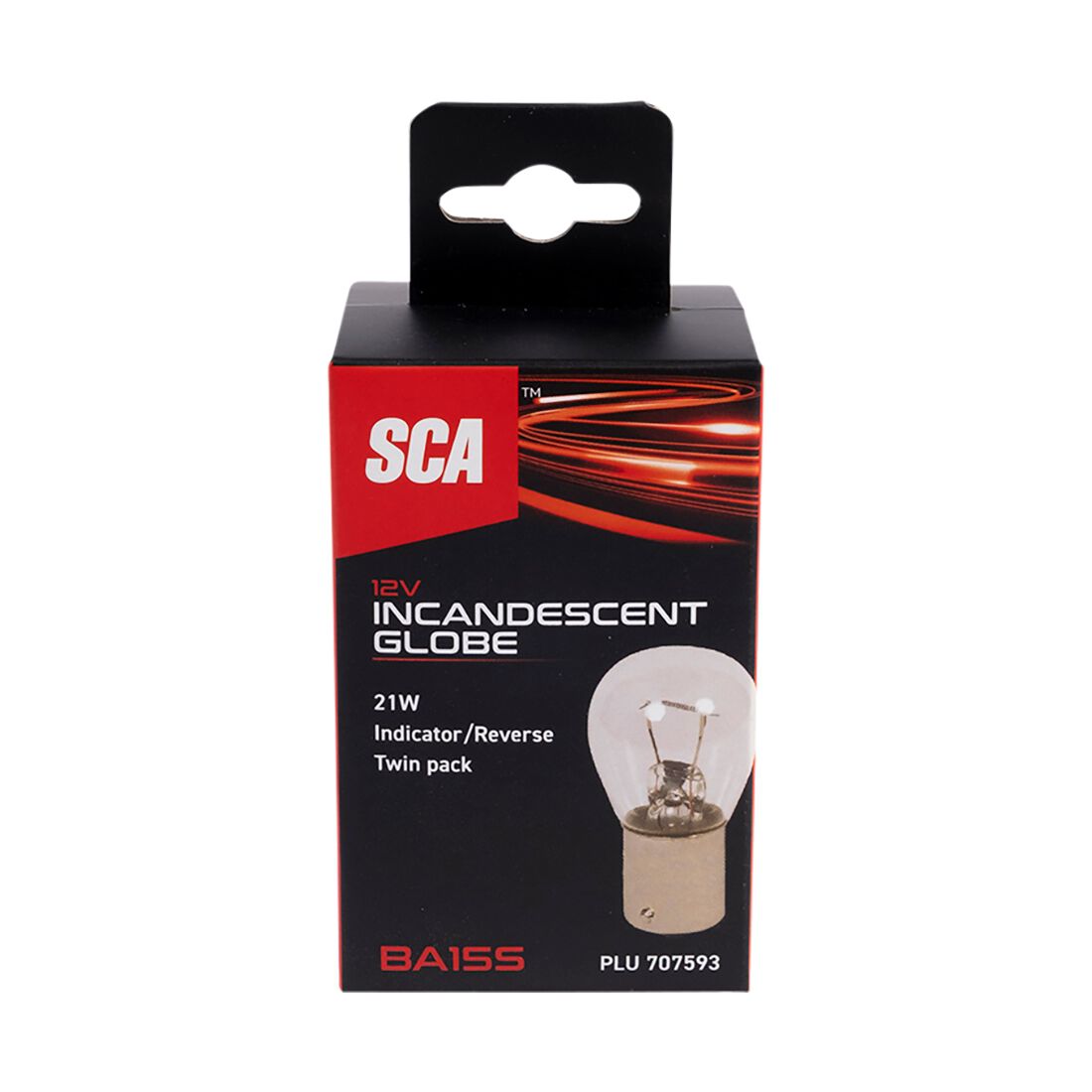 SCA Incandescent Globe - P21W 12V 21W - 2 Pack, , scaau_hi-res