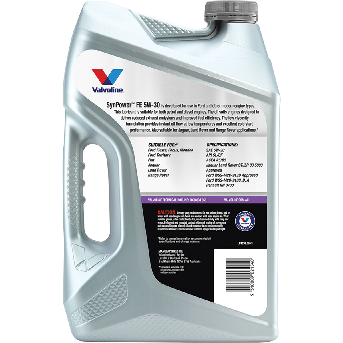 Valvoline Synpower FE Engine Oil 5W-30 6 Litre, , scaau_hi-res