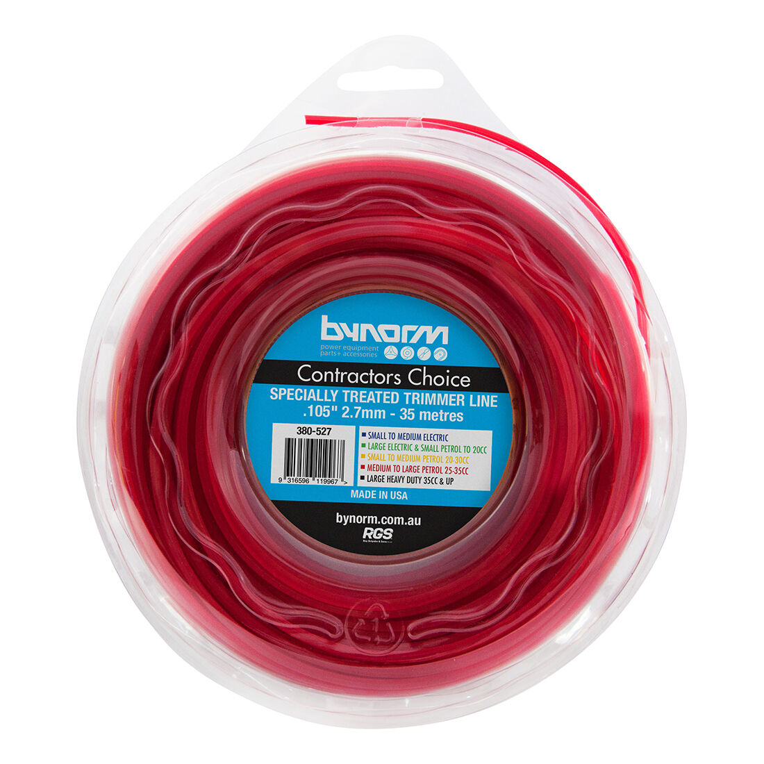 Bynorm Red Trimmer Line 2.7mm x 35m, , scaau_hi-res