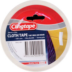 Clingtape White Cloth Tape 48mm x 25m, , scaau_hi-res
