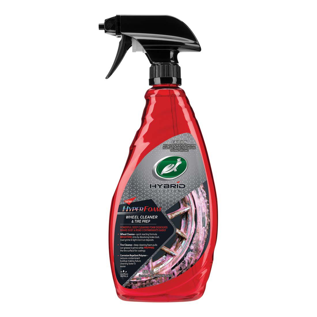 Turtle Wax Hybrid Solutions Hyper Foam Wheel Cleaner & Tyre Prep 680mL, , scaau_hi-res