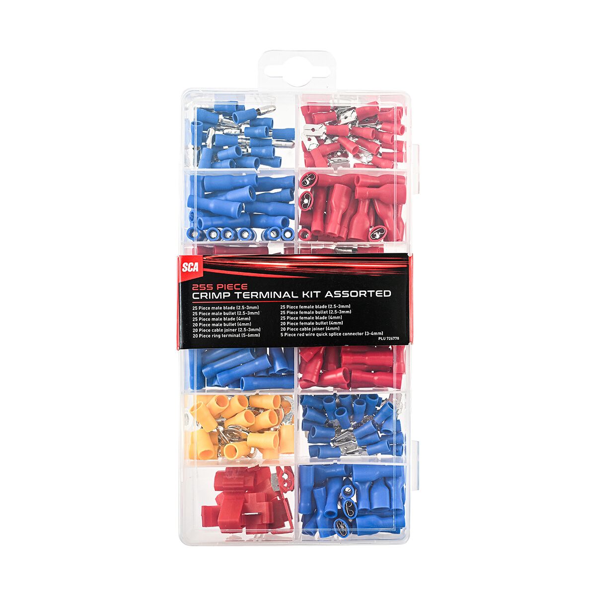 SCA Crimp Terminal Kit - Assorted - 255 Piece, , scaau_hi-res