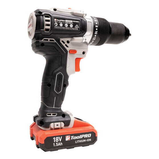 ToolPRO 18V Brushless Hammer Drill Kit 1.5Ah, , scaau_hi-res