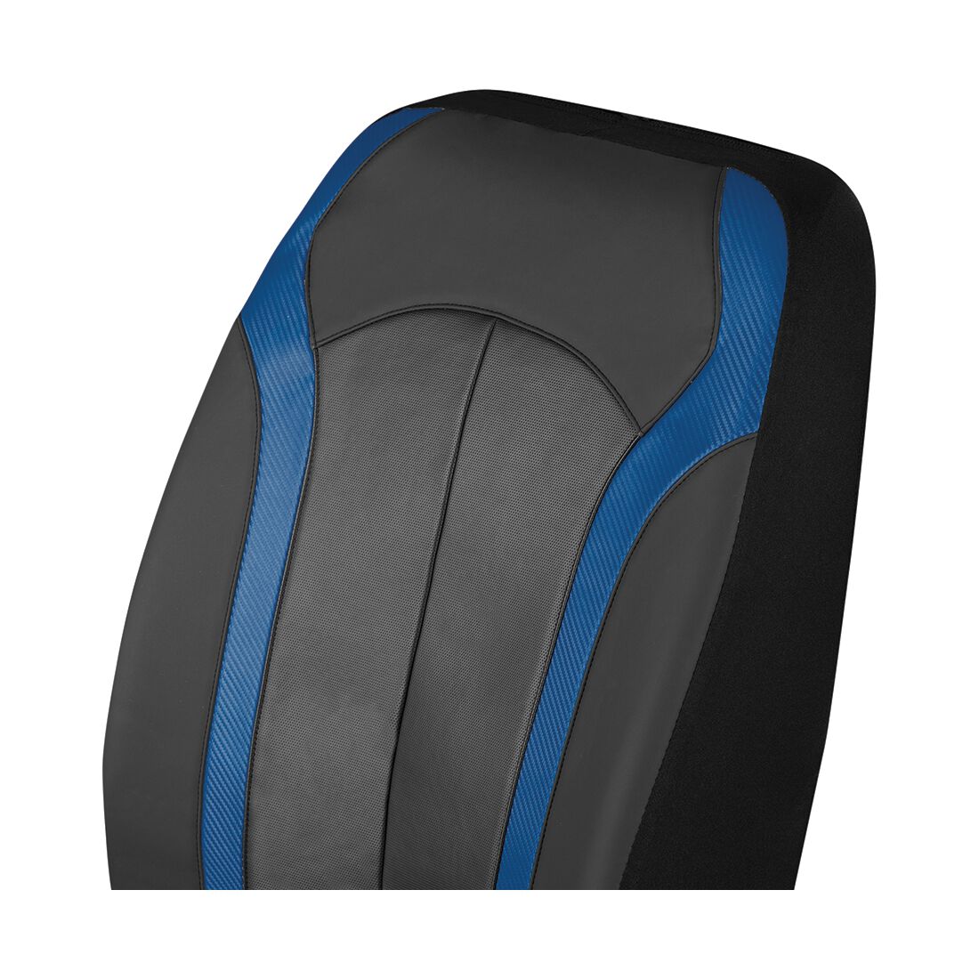 SCA Seat Cover Sports Black & Blue Leather Look, Adjustable Headrests, Airbag Compatible, Size 30A, , scaau_hi-res