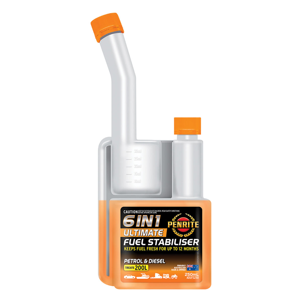 Penrite Fuel Stabiliser Ultimate 6 In 1 250mL, , scaau_hi-res