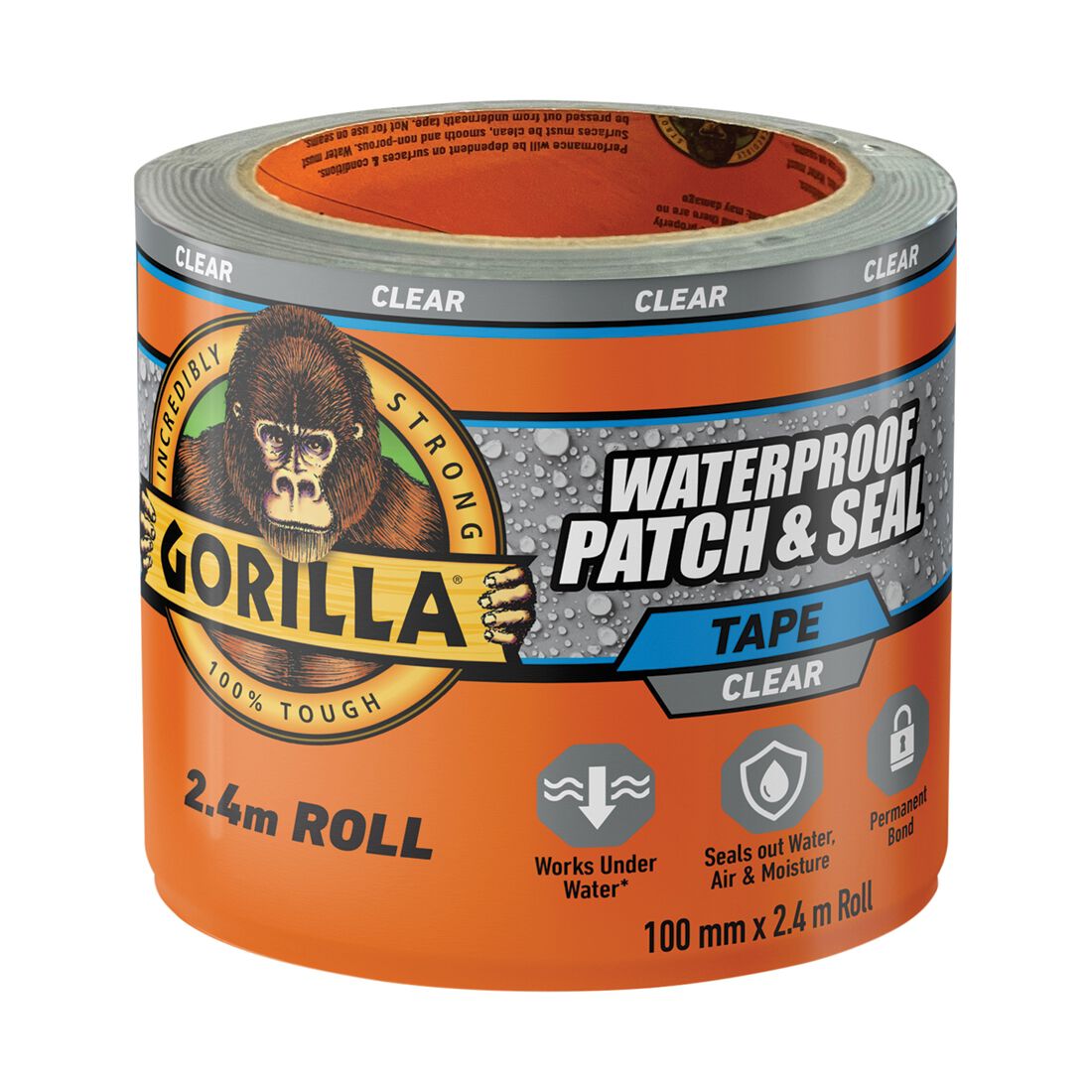 Gorilla Tape Waterproof Patch & Seal Clear 2.4m, , scaau_hi-res