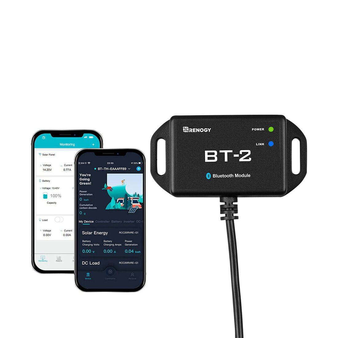 Renogy BT-2 Bluetooth Module for Rover Solar Charge Controllers, , scaau_hi-res