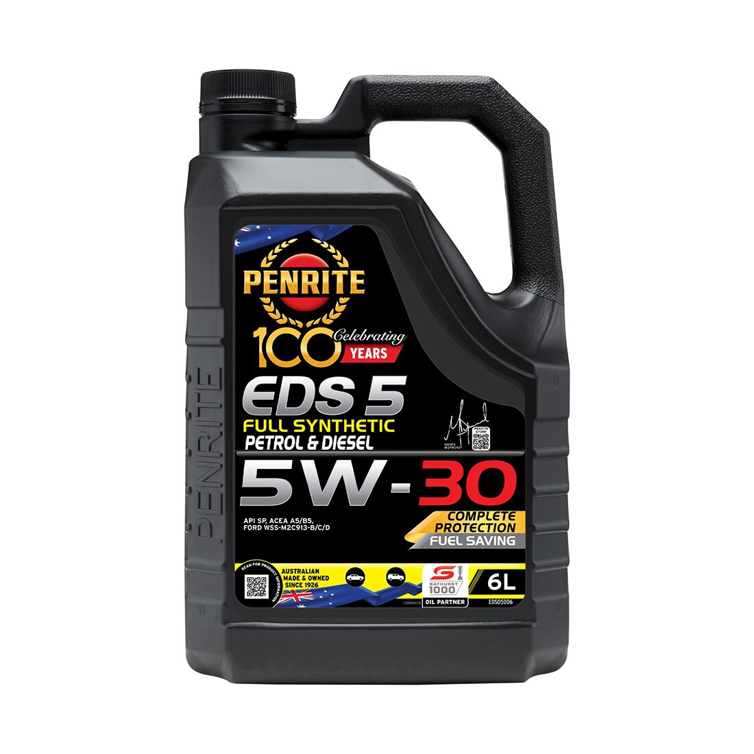 Penrite Full Synthetic Engine Oil - 5W-30 6 Litre, , scaau_hi-res