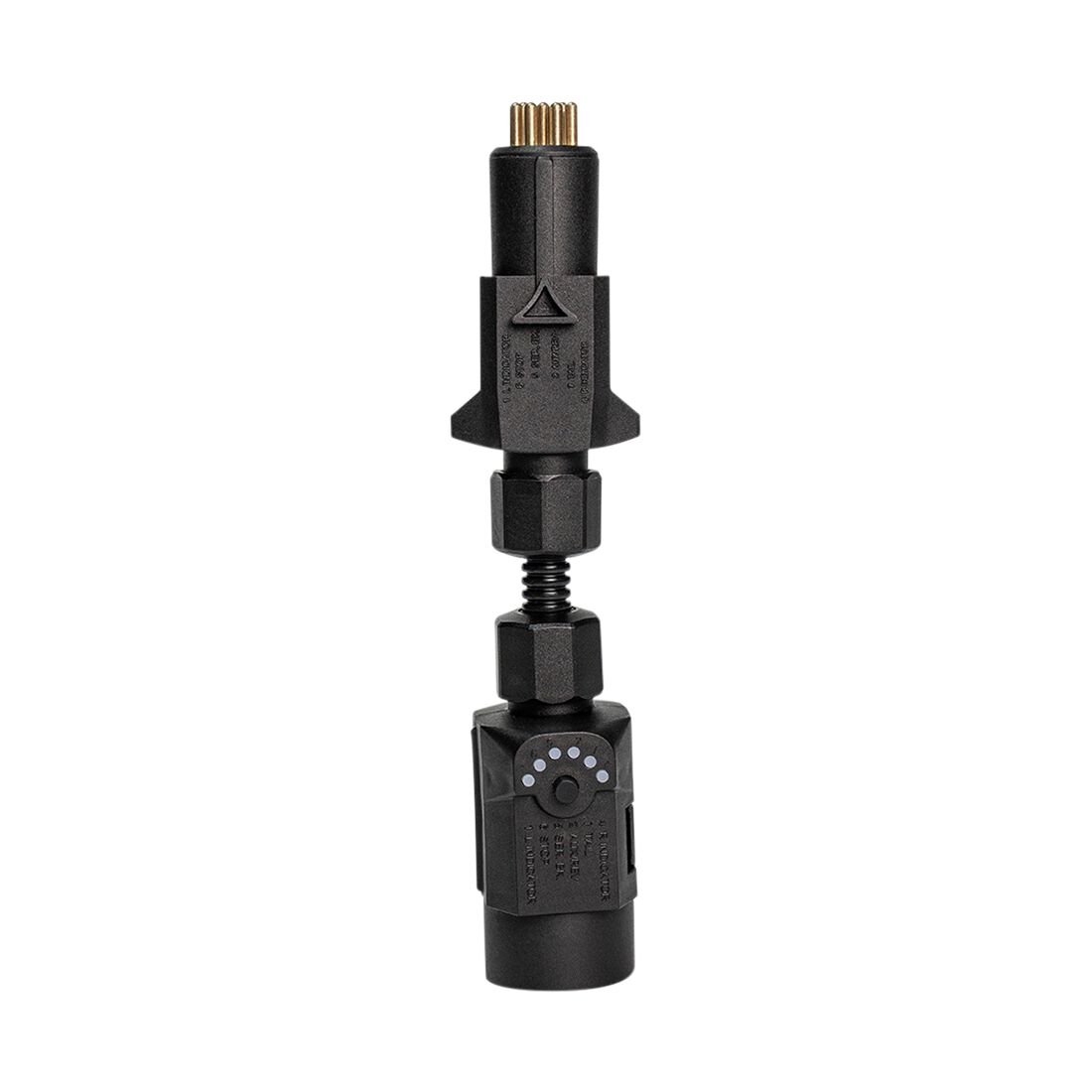 SCA Trailer Adaptor 7 Pin Large Round Socket To 7 Pin Small Round Plug LED, , scaau_hi-res