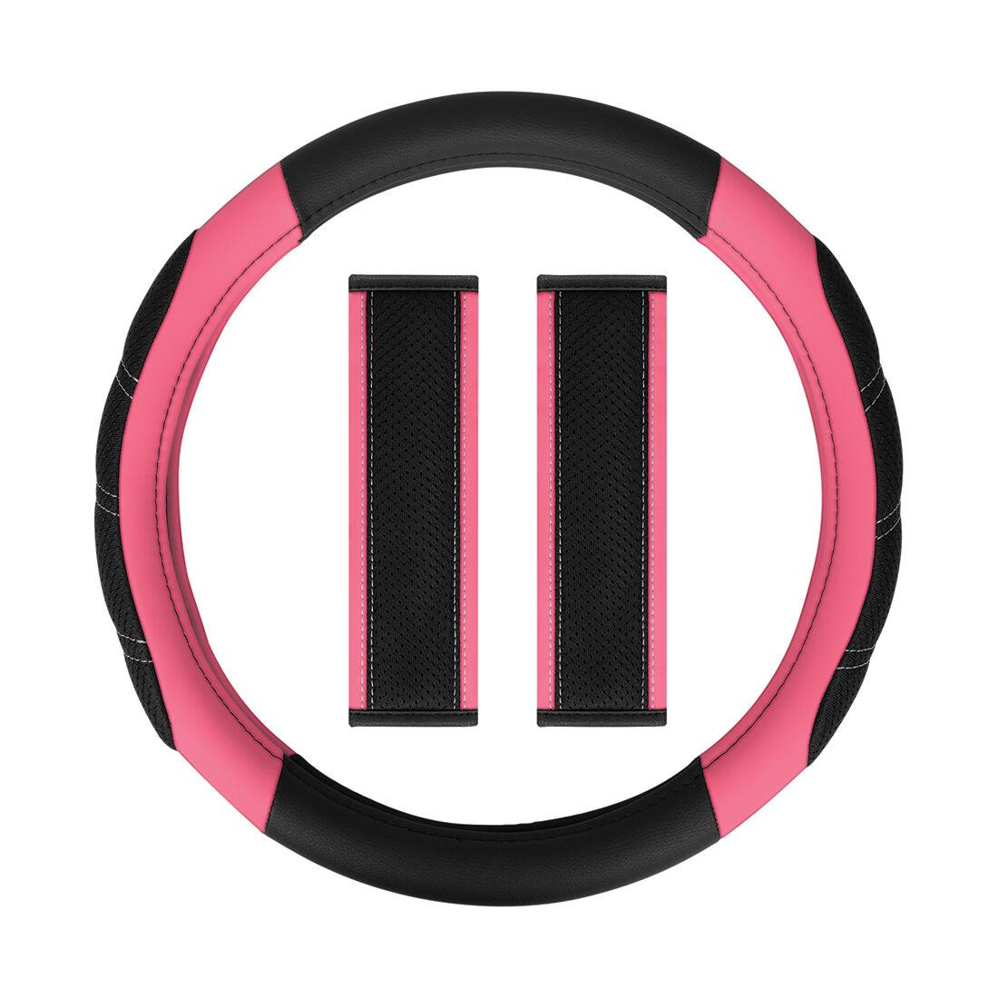 SCA Steering Wheel Cover & Seat Belt Buddie Set Pink, , scaau_hi-res