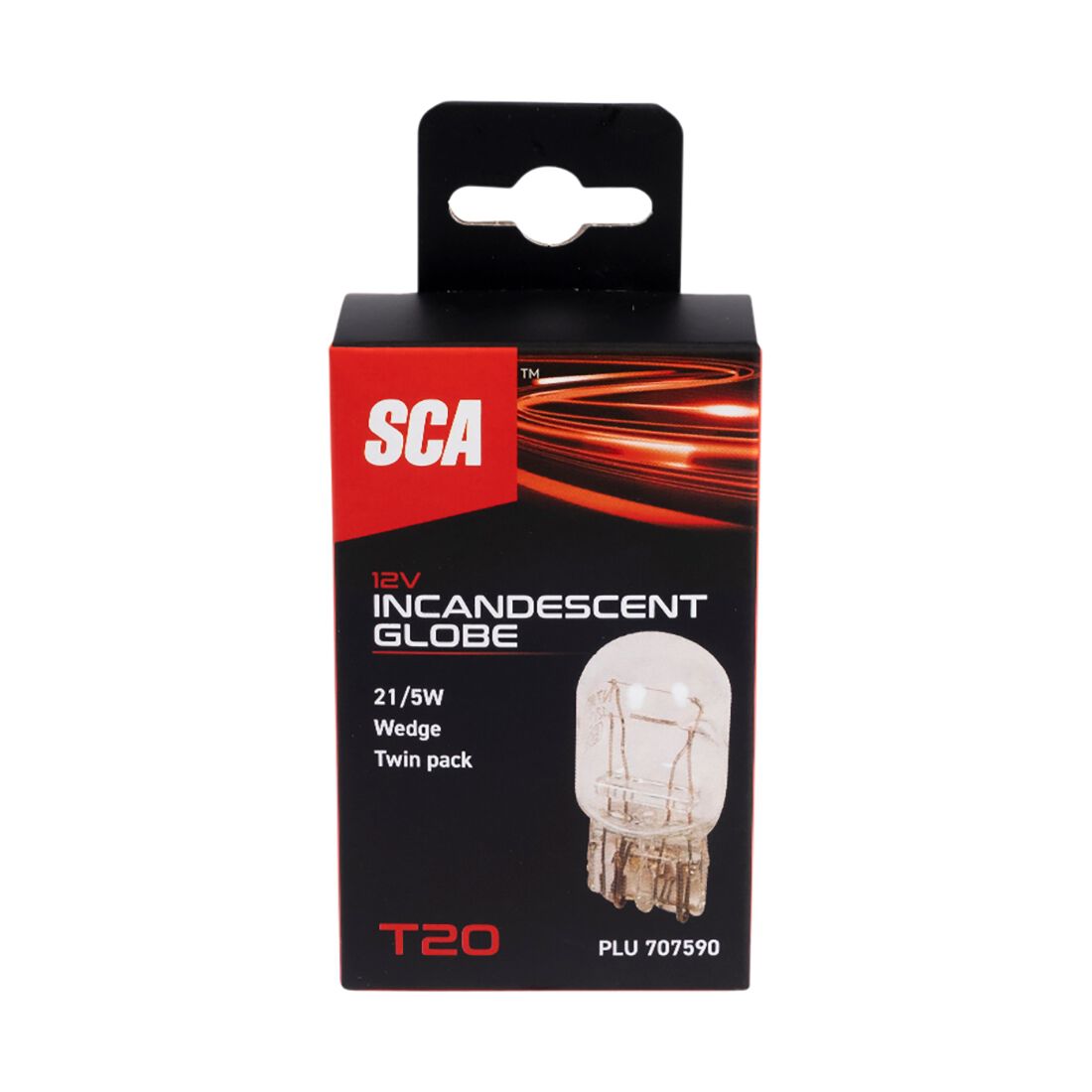 SCA Incandescent Globe - T20 12V 21/5W - 2 Pack, , scaau_hi-res