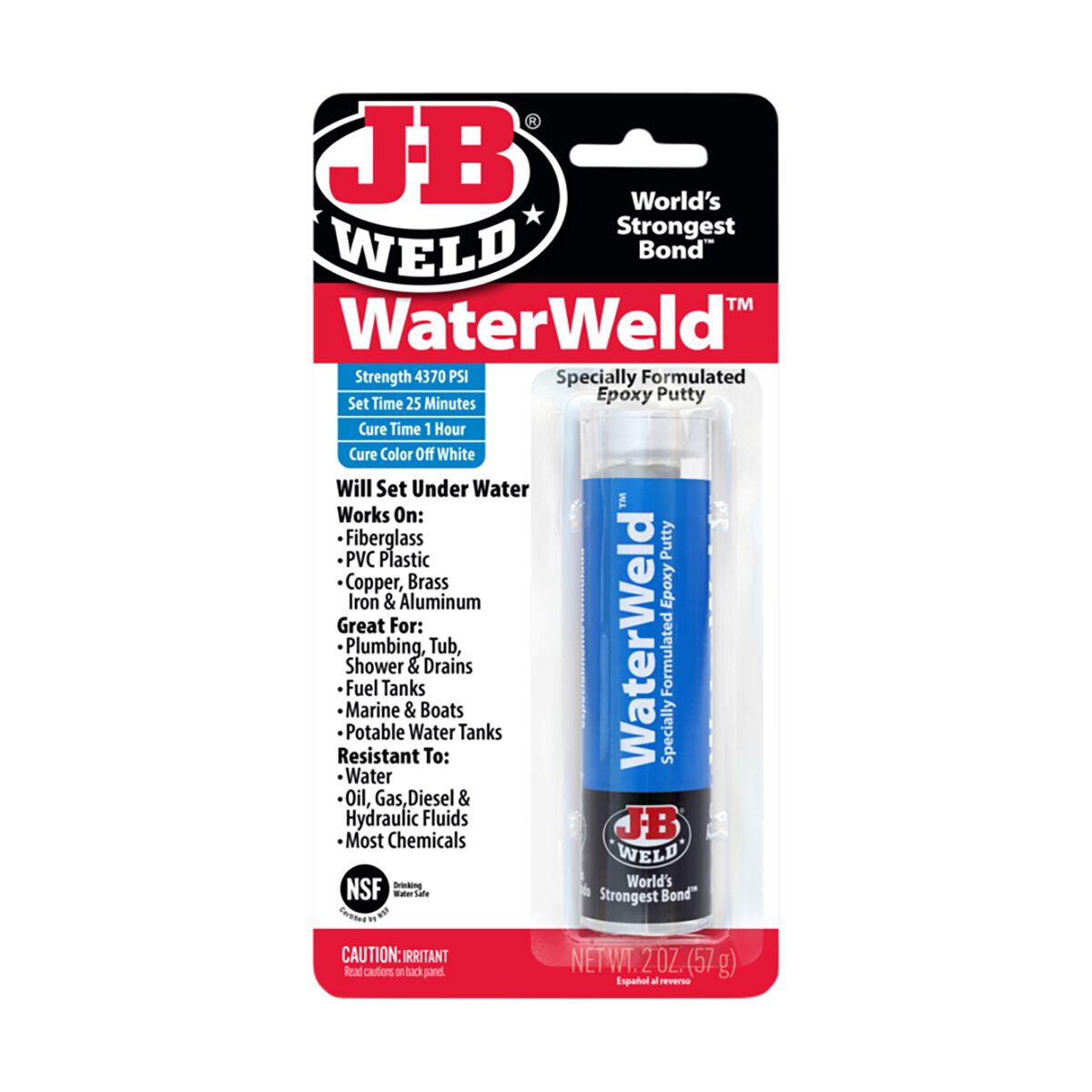 JB Weld WaterWeld Epoxy Putty 57g 8277, , scaau_hi-res