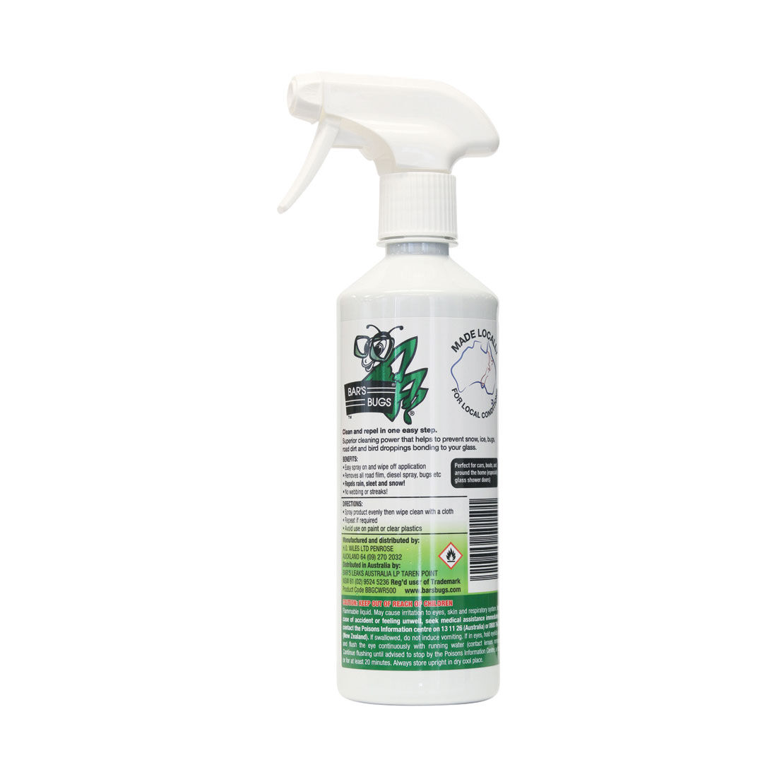 Bar's Bugs Glass Cleaner & Rain Repellent 500mL, , scaau_hi-res