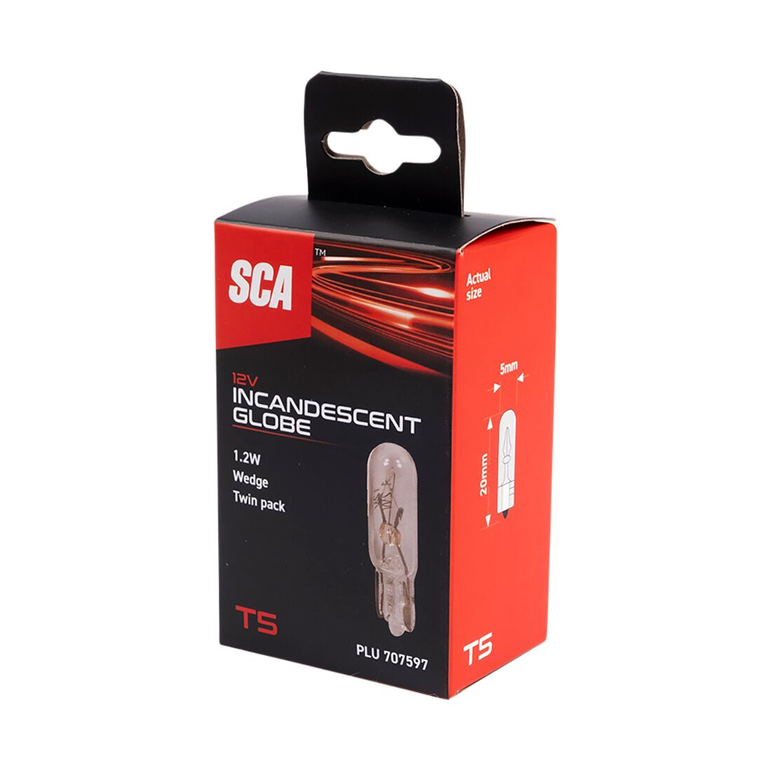 SCA Incandescent Globe T5 12V 1.2W 2 Pack, , scaau_hi-res