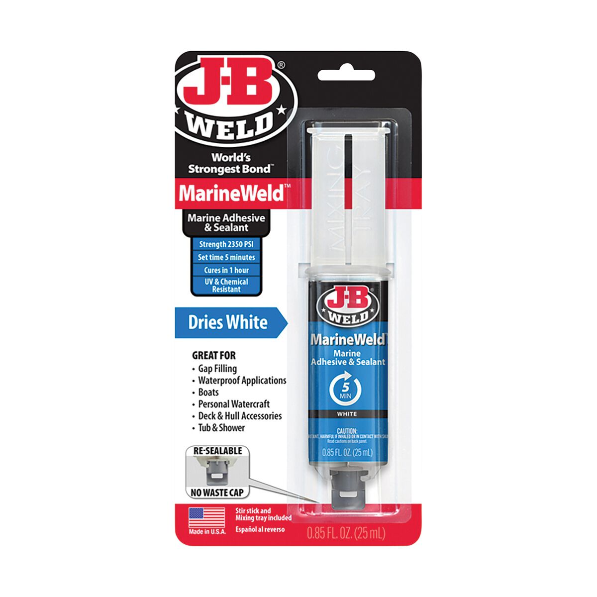 JB Weld MarineWeld Syringe 25mL White 50172, , scaau_hi-res