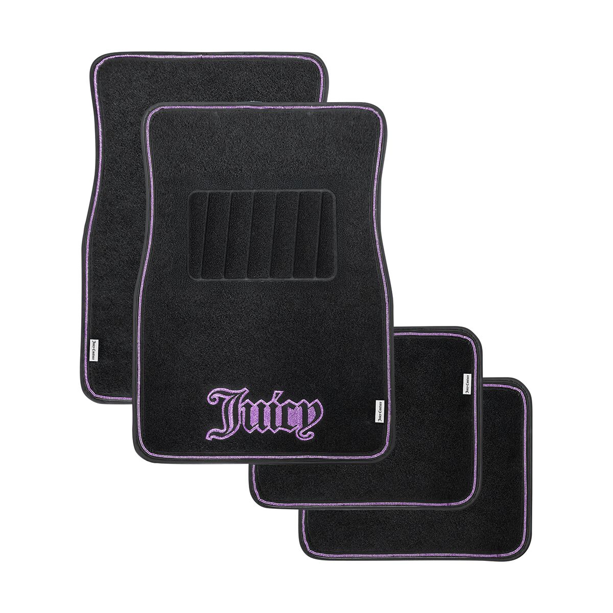 Juicy Couture 4 Piece Juicy Bling Carpet Floor Mats - Black/Purple, , scaau_hi-res