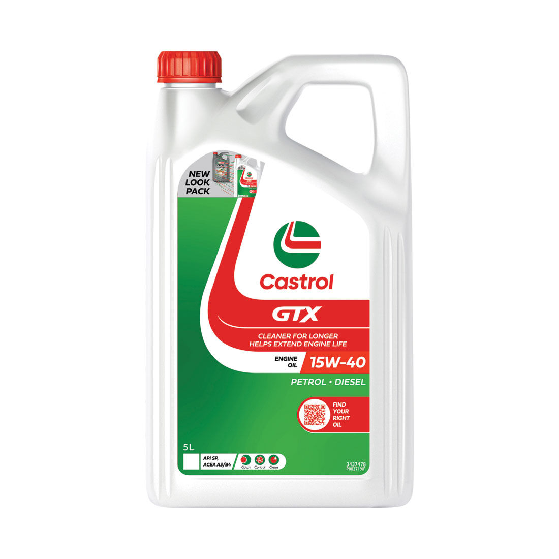 Castrol GTX Engine Oil, 15W-40, 5 Litres, , scaau_hi-res