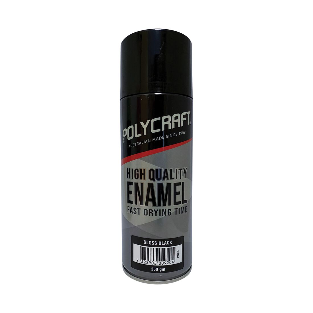 Polycraft High Quality Enamel Spray Paint - Gloss Black, , scaau_hi-res