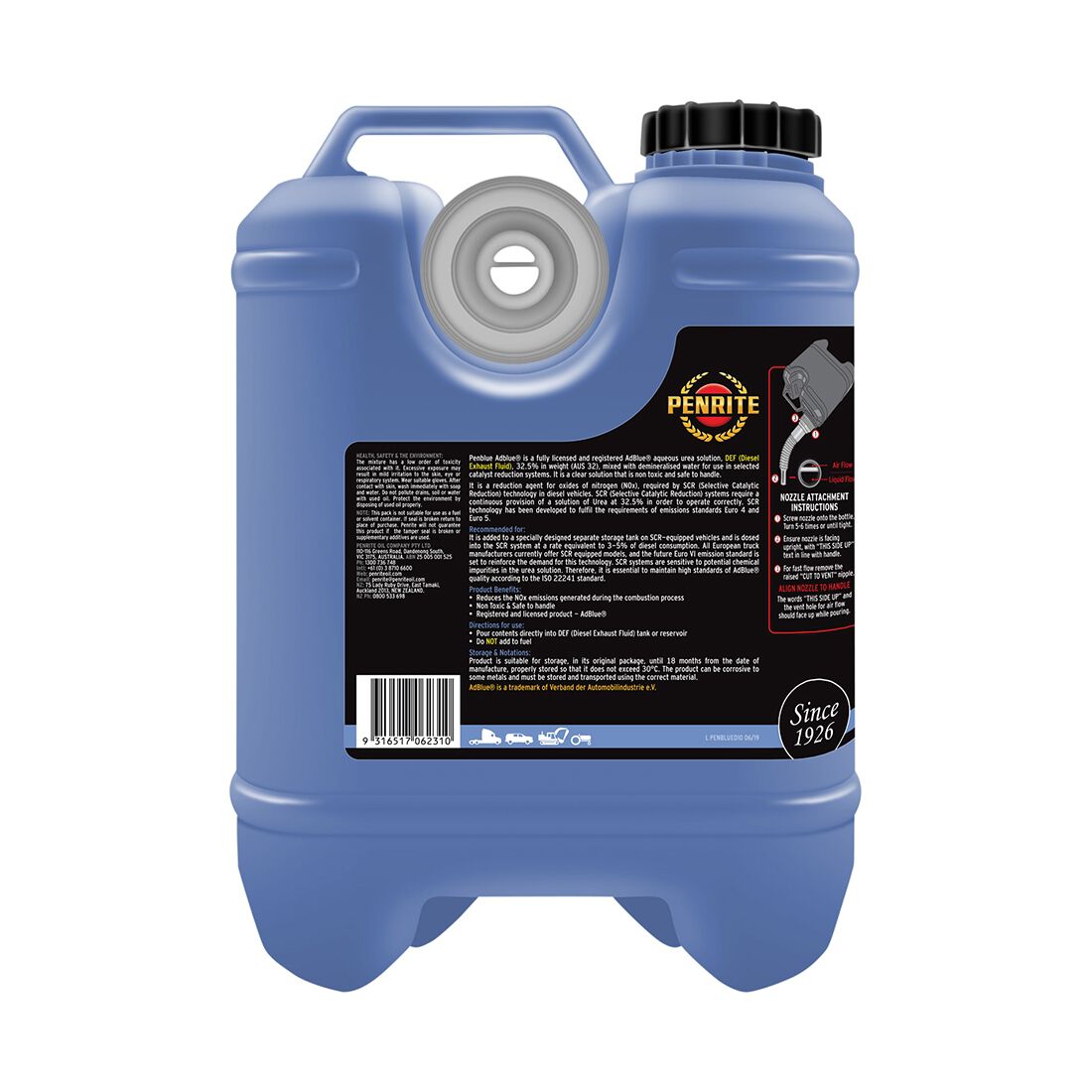 Penrite AdBlue Diesel Exhaust Fluid - 10 Litre, , scaau_hi-res