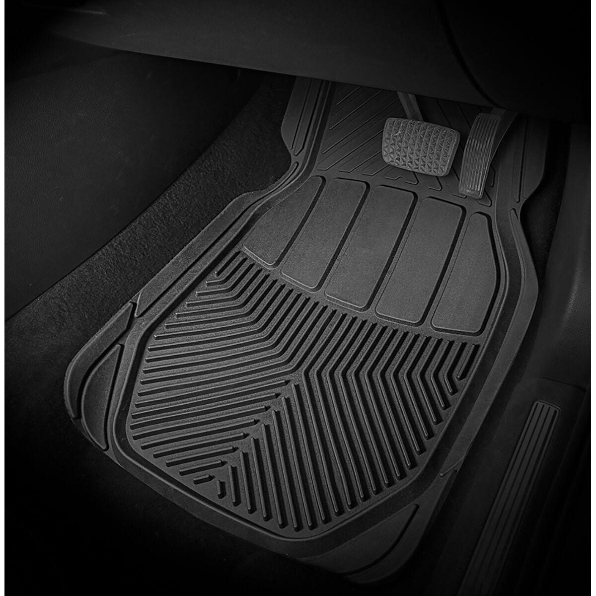 SCA All Season PVC Car Floor Mats - Set of 4, Black, , scaau_hi-res