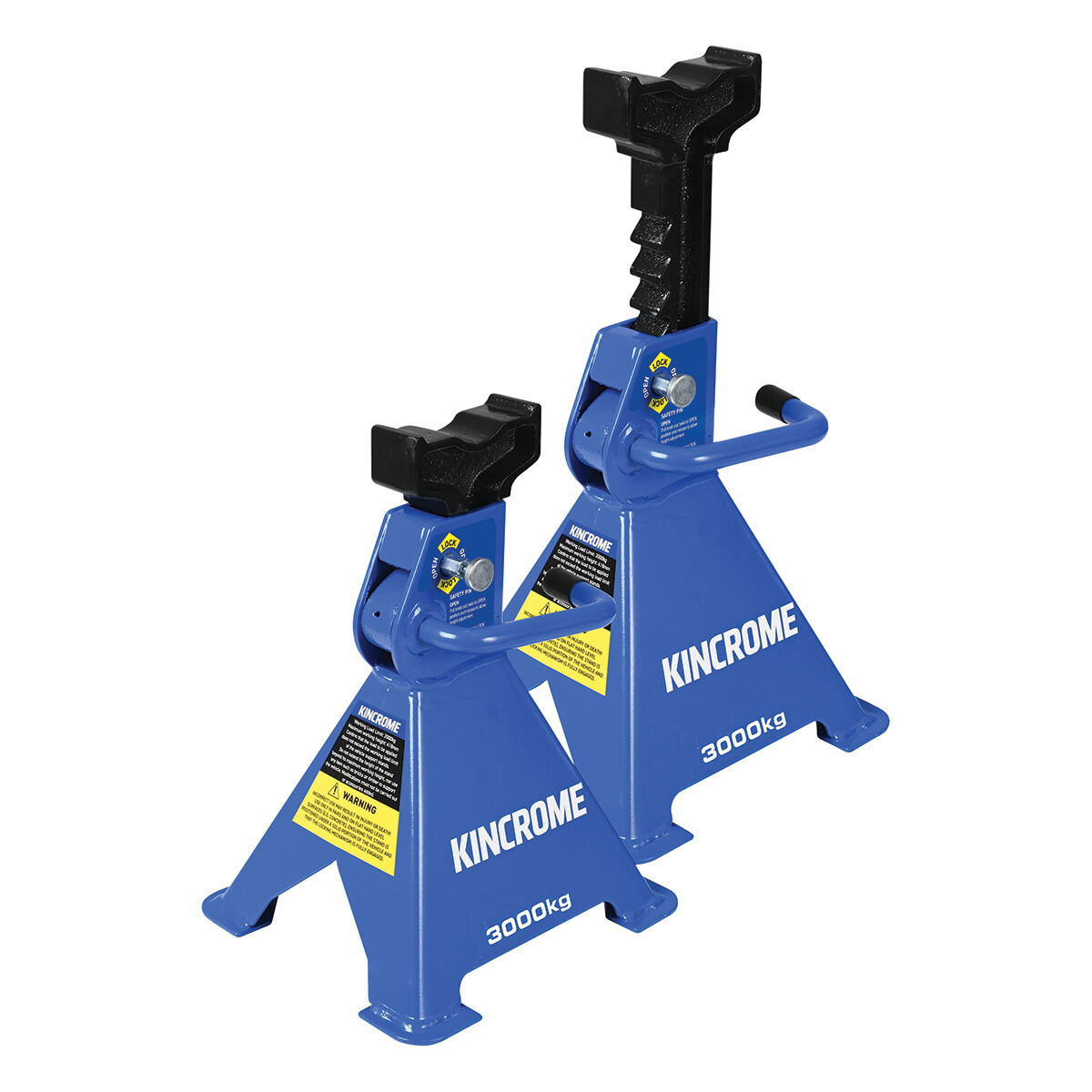 Kincrome Ratchet Car Stands 3 000kg with Safety Pin, , scaau_hi-res