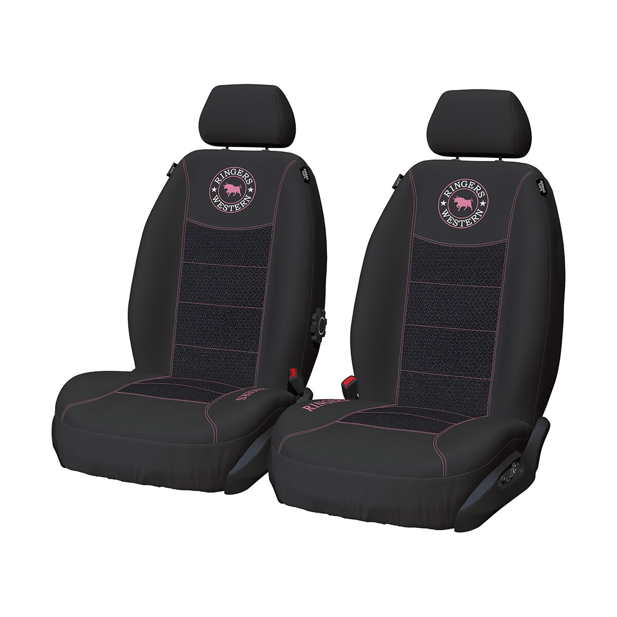 Ringers Western Jacquard Seat Covers Black Adjustable Headrests Airbag Compatible, , scaau_hi-res
