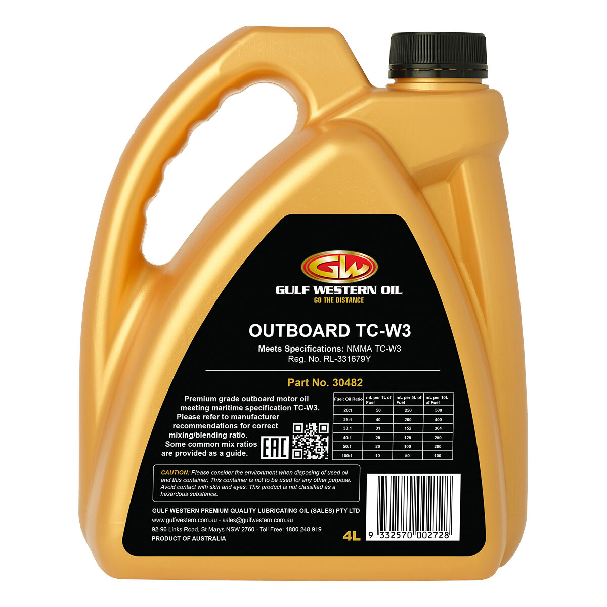 Gulf Western Outboard Oil - 2 Stroke, 4 Litre, , scaau_hi-res