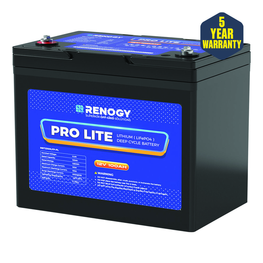 Renogy Lithium Deep Cycle Battery 12.8V 100Ah, , scaau_hi-res