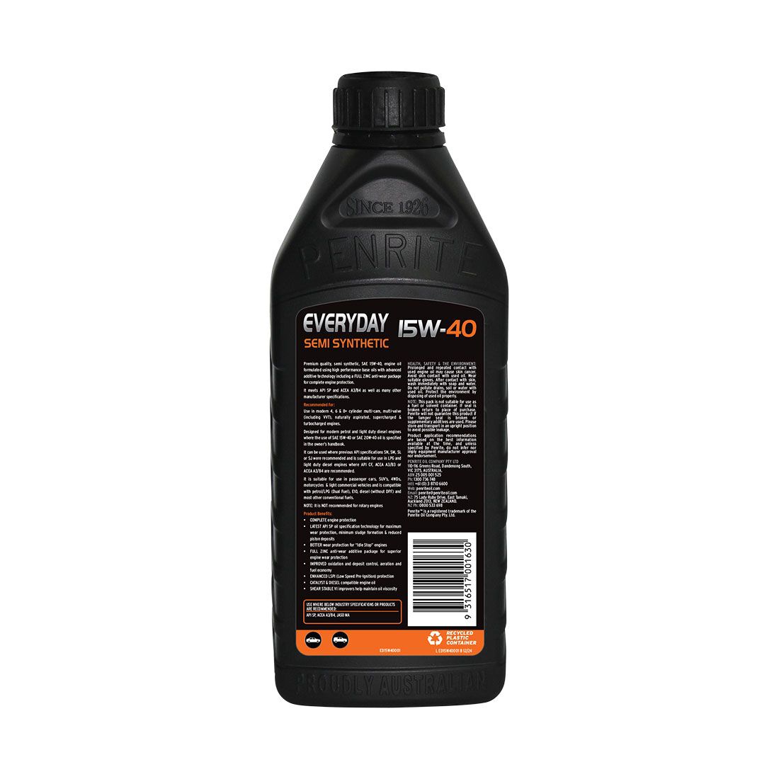 Penrite Semi Synthetic Engine Oil 15W-40 1 Litre, , scaau_hi-res