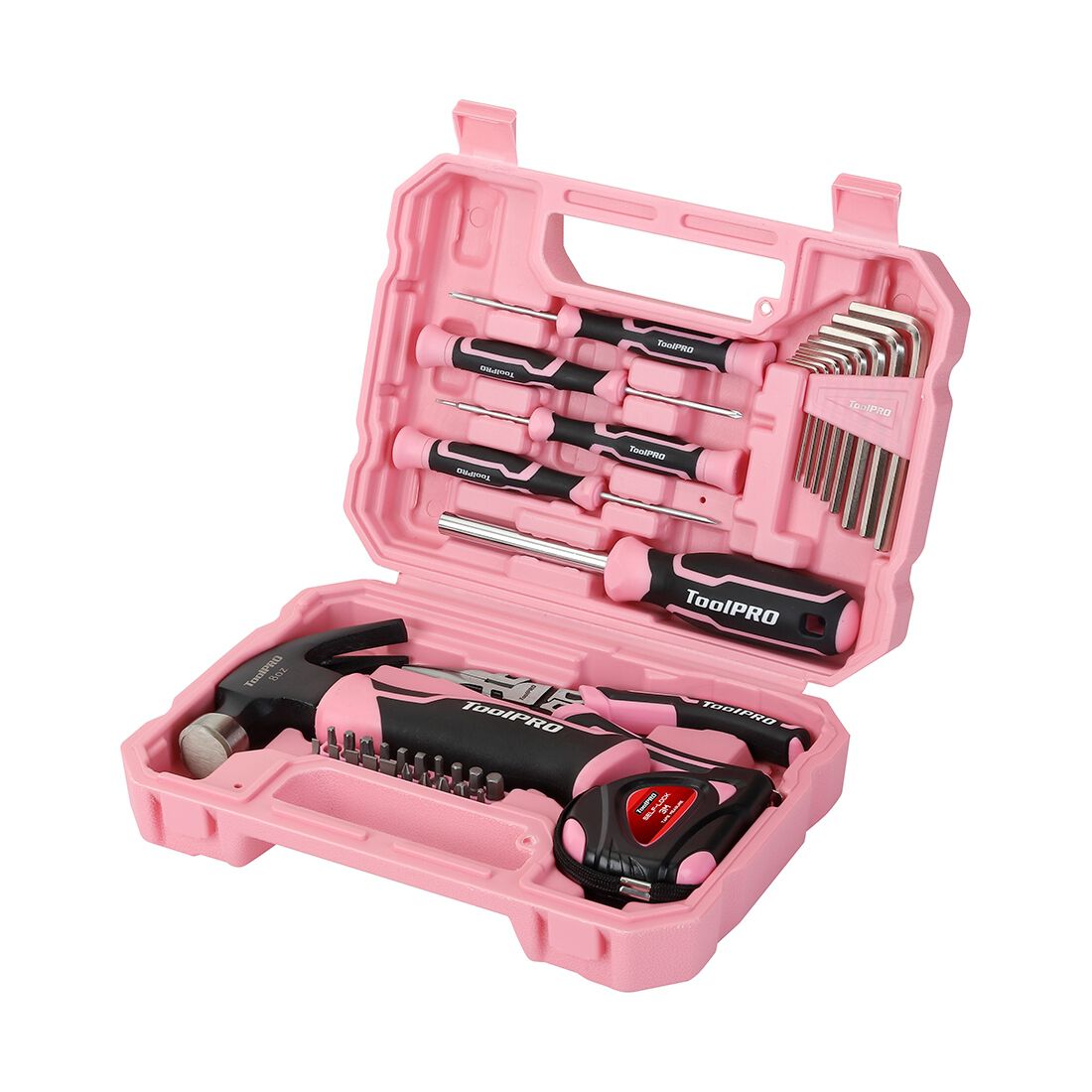 ToolPRO 32 Piece Pink Household Tool Kit, , scaau_hi-res