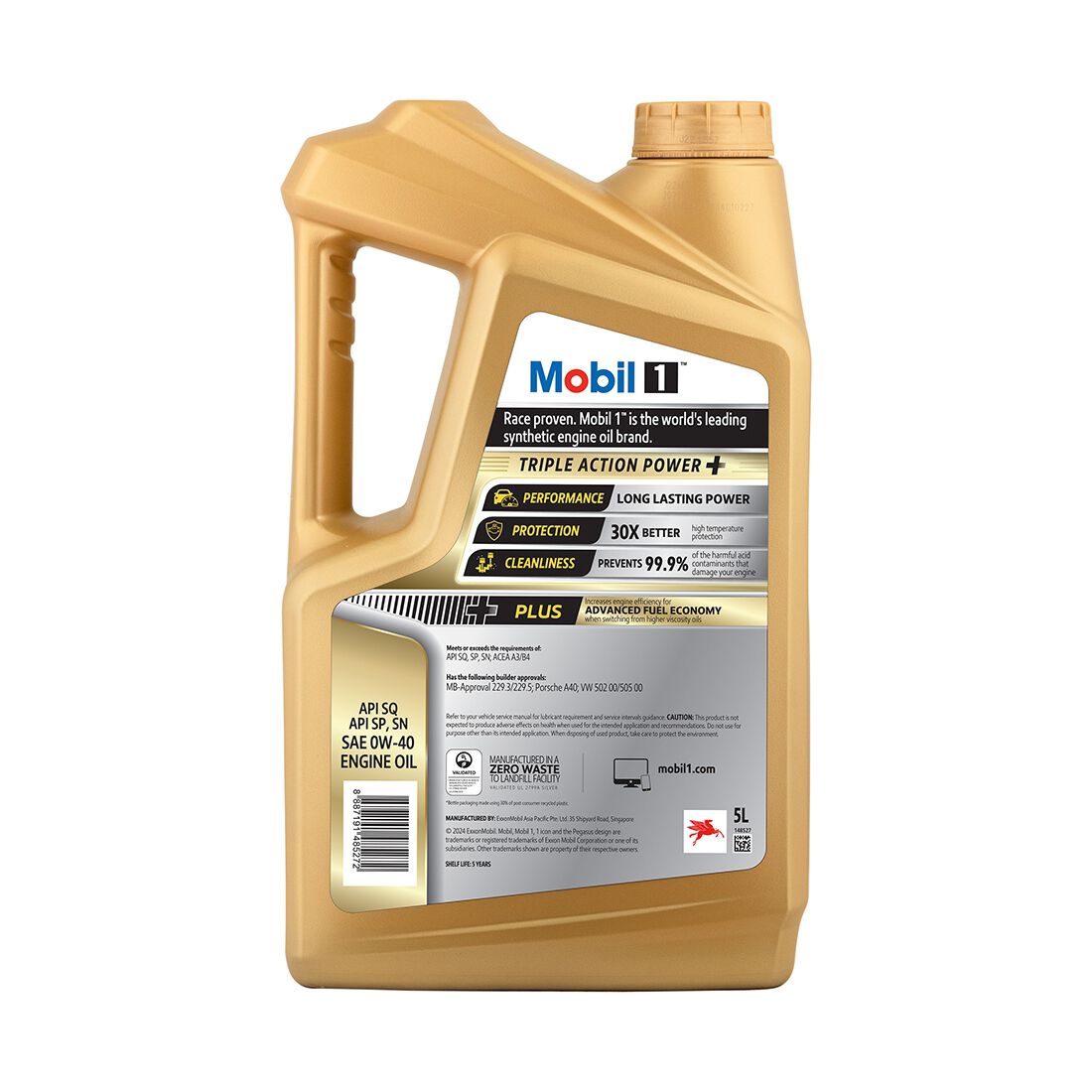 Mobil 1 Triple Action 0W-40 Engine Oil 5 Litre, , scaau_hi-res