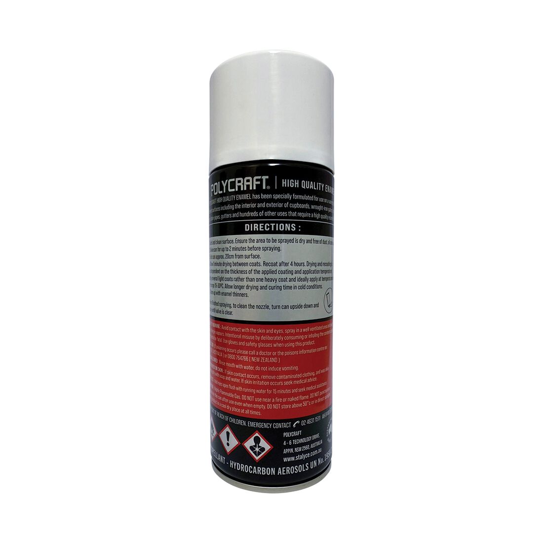 Polycraft Premium Enamel Spray Paint - Gloss White, , scaau_hi-res