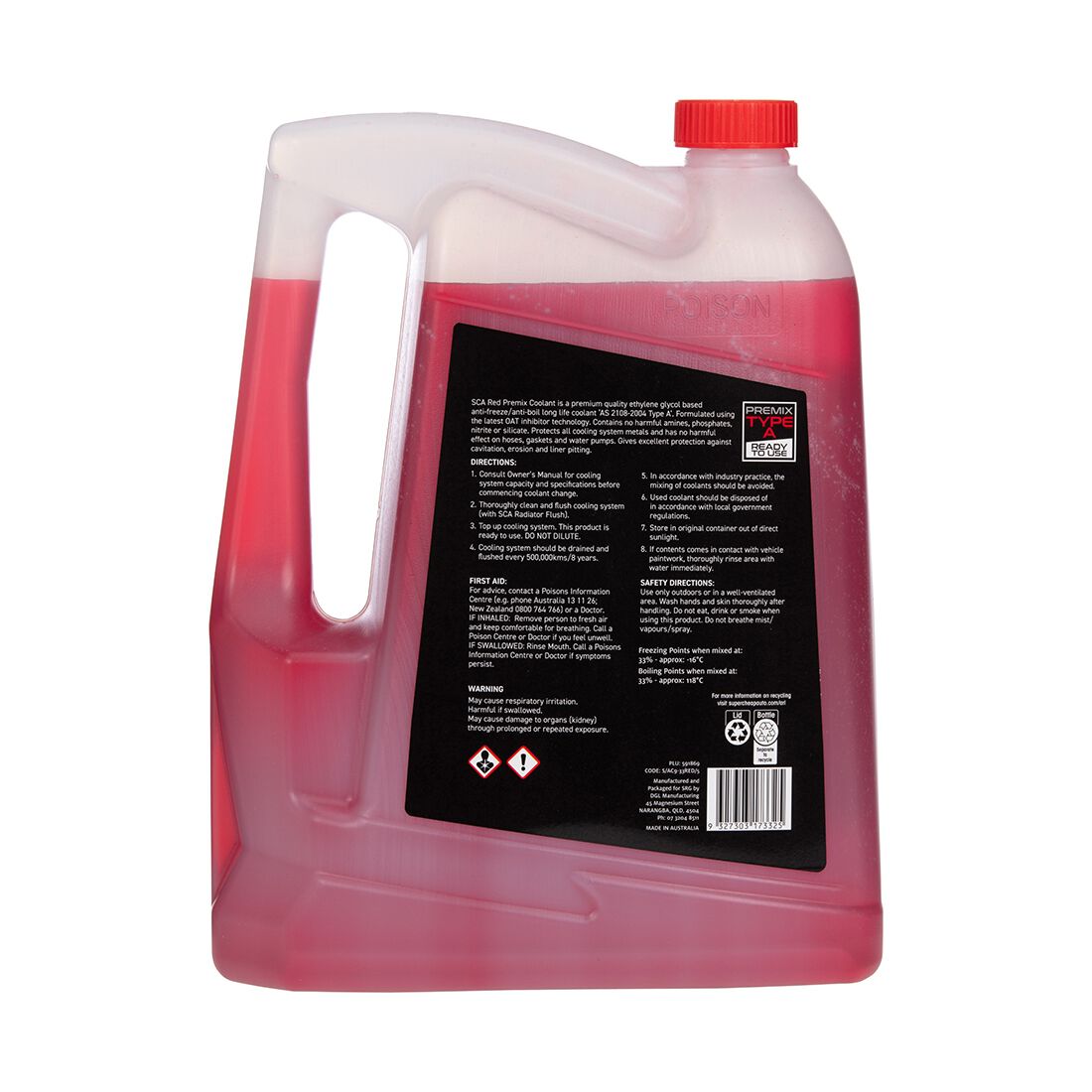 SCA Red Long Life Coolant Premix 5 Litre, , scaau_hi-res