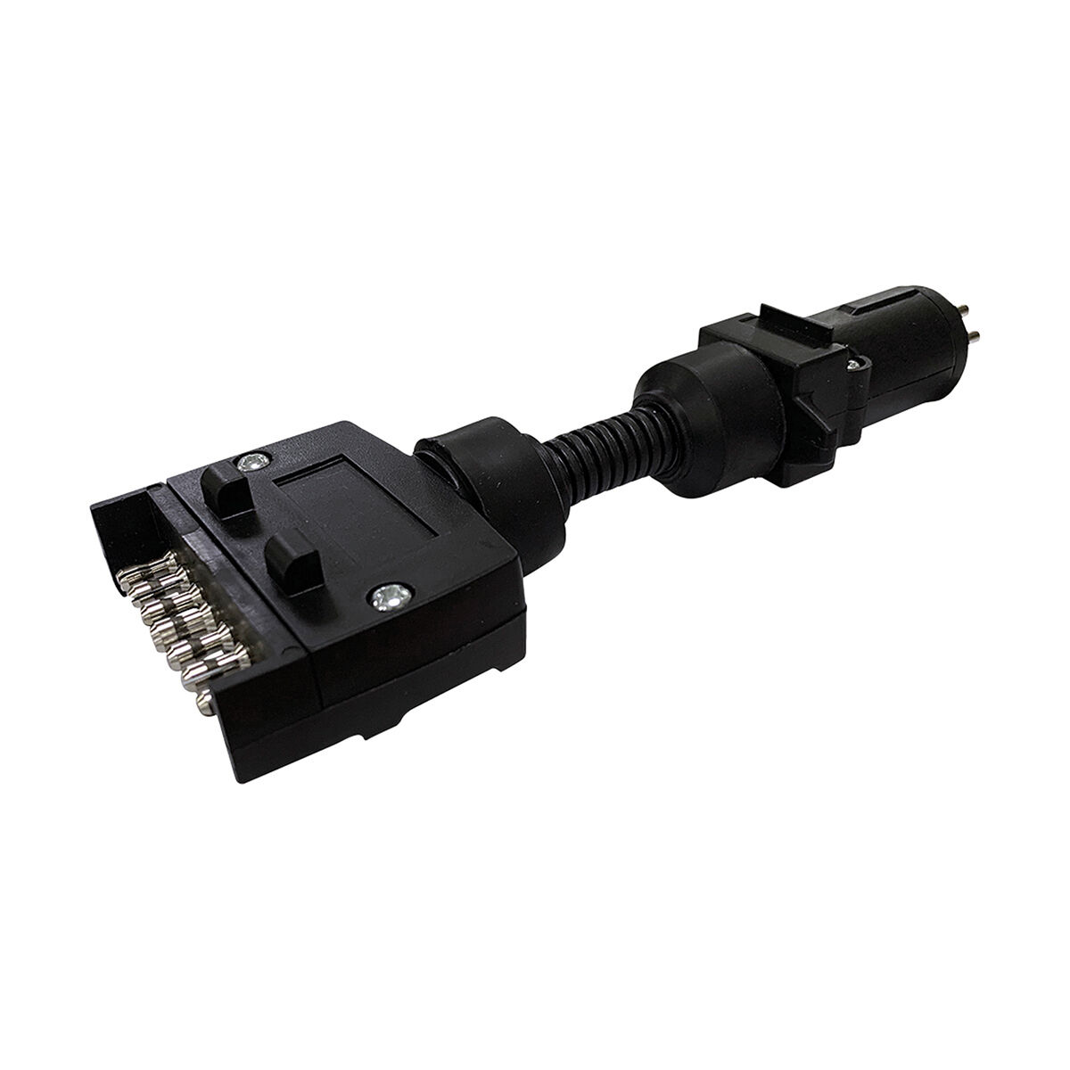 SCA Trailer Adaptor 7 Pin Flat Socket To 7 Pin Small Round Plug, , scaau_hi-res
