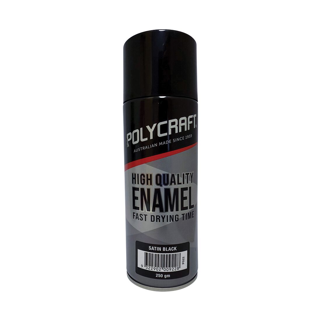 Polycraft High Quality Enamel Spray Paint - Satin Black, , scaau_hi-res